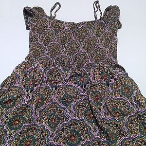 Band of Gypsies floral smocked cold shoulder dress